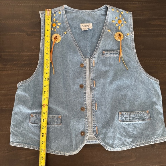 Vintage Western Denim Vest 100% Cotton Festival Wear Excellent Condition Size M - Picture 7 of 8